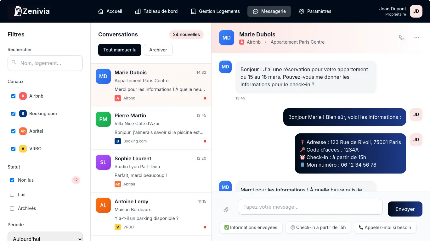 Boîte de réception unifiée Zenivia